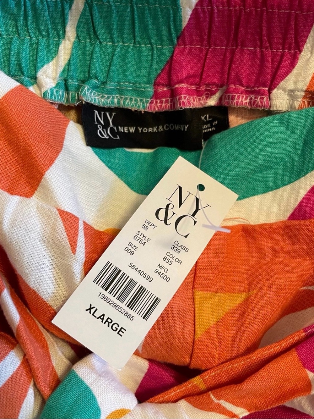NY&CO Linen Blend Floral XL Wide Leg NWT Palazzo Pants Beach Lightweight Women - Picture 3 of 7